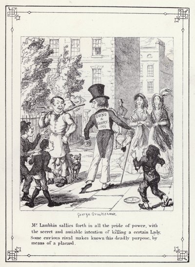 Illustration til The Bachelors Own Book, or The Progress of Mr Lambkin (Gent) (gravering) af George Cruikshank