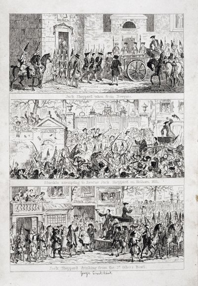 Jacks rejse fra Newgate til Tyburn, illustration fra 