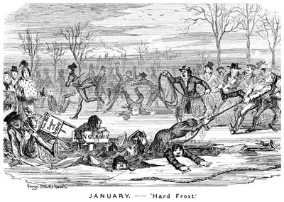 Januar - Hard Frost, 1800-tallet. af George Cruikshank