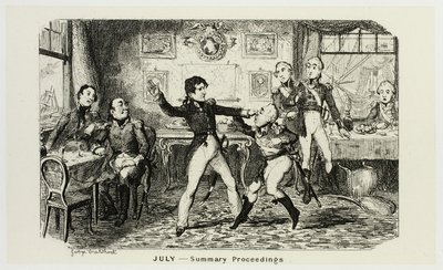Juli - Sammendrag af George Cruikshanks stålstik til The Comic Almanacks: 1835-1853 af George Cruikshank