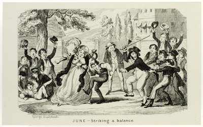 Juni - At finde en balance fra George Cruikshanks stålstik til The Comic Almanacks: 1835-1853 af George Cruikshank