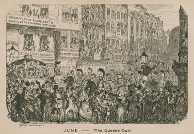 juni - Dronningens egen af George Cruikshank