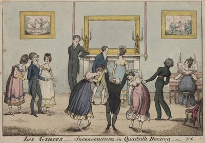Les Graces, Ulejligheder i Quadrille Dancing, 1817 af George Cruikshank