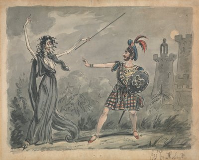 Macbeth og heksen af George Cruikshank