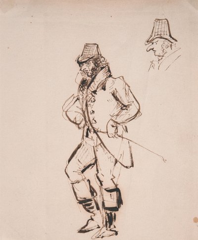 Mand med en ridepisk af George Cruikshank