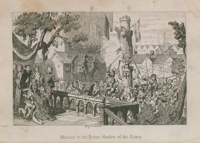 Masque i Palace Garden of the Tower af George Cruikshank