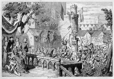 Masque i paladshaven i Tower of London, 1840. af George Cruikshank