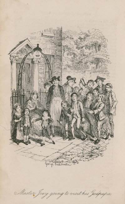 Mester Joey skal besøge sin gudfar af George Cruikshank