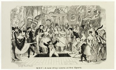 Maj - En ny dråbescene i operaen fra George Cruikshanks stålstik til The Comic Almanacks: 1835-1853 af George Cruikshank