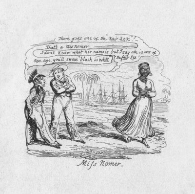 Frøken Nomer, 1829 af George Cruikshank