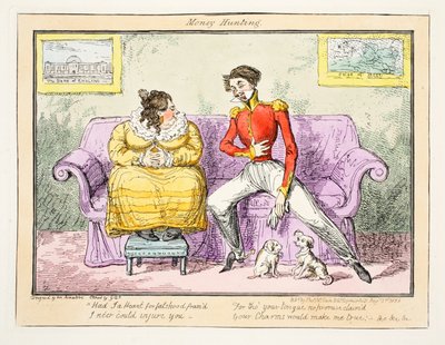 Pengejagt, 1835 (håndfarvet gravering) af George Cruikshank