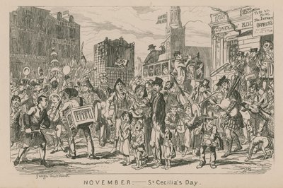 november - Sankt Cecilias dag af George Cruikshank