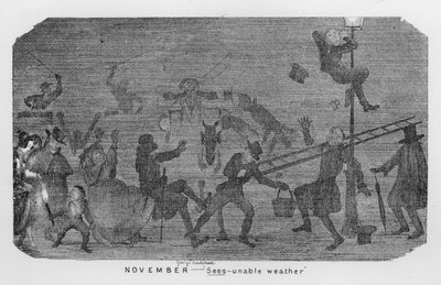 November, Sees-unable weather, dvs London smog (gravering) af George Cruikshank