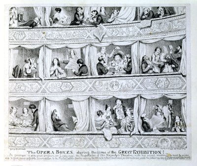 Operabokse under den store udstillings tid, c.1851 af George Cruikshank