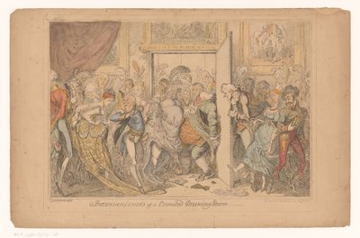 Overvol salon Ubehag ved en overfyldt stue (titel på objekt) af George Cruikshank