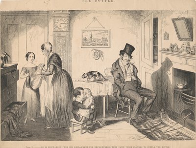 Tavle II, han afskediges fra sit arbejde på grund af drukkenskab af George Cruikshank