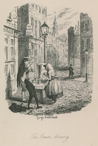 Scene i Londons liv: Gaderne - morgen af George Cruikshank