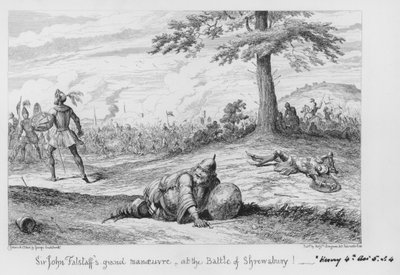Sir John Falstaffs store manøvre i slaget ved Shrewsbury! af George Cruikshank