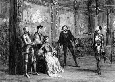 Sir Thomas Wyatt dikterer vilkår til Queen Mary i Det Hvide Tårn, c1553 1840. af George Cruikshank