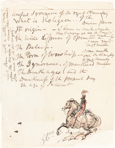Skitse af bereden husar af George Cruikshank