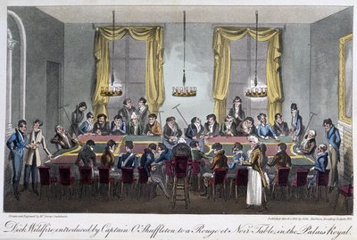 Spillebord på Palais Royal - i "" Life in Paris" af David Carey, London af George Cruikshank
