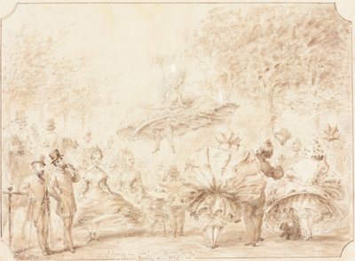 "Taking the Air" i Hyde Park [verso] af George Cruikshank