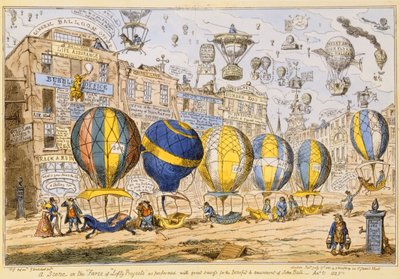 Taxiballoner, pub. af G. Humphrey, 1825 af George Cruikshank