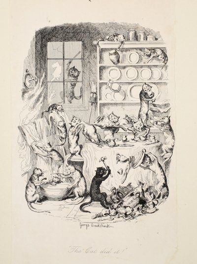 The Cat Did It, fra The Greatest Plague of Life, pub. 1847. af George Cruikshank