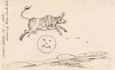 Koen hopper over månen af George Cruikshank