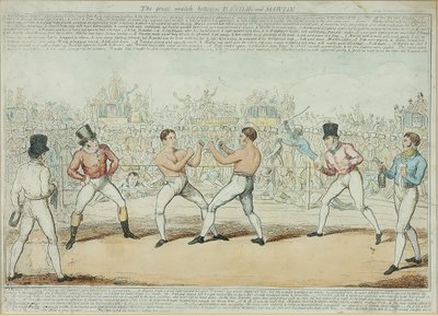 Det store match mellem Randall og Martin (farvet gravering) af George Cruikshank
