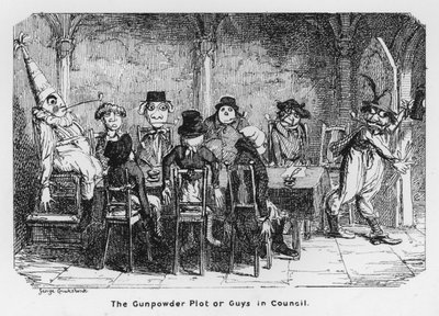 Krudtplottet eller Guys in Council (gravering) af George Cruikshank