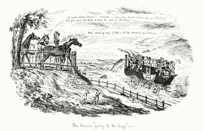 Hestene går til hundene (gravering) af George Cruikshank