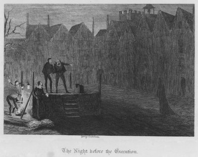 Natten før henrettelsen (gravering) af George Cruikshank