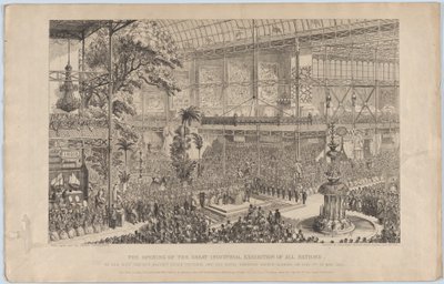 Åbningen af den store industrielle udstilling af alle nationer, af hendes allernådigste majest..., 1851. af George Cruikshank