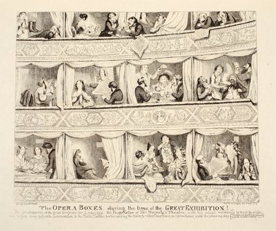 Operaboksene under den store udstillings tid, pub. 1851 af George Cruikshank