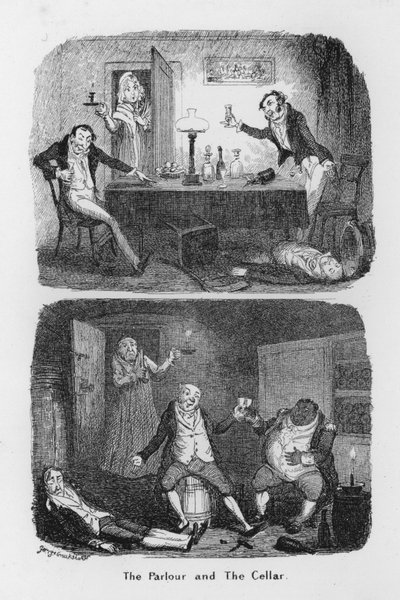 Salen og kælderen (gravering) af George Cruikshank