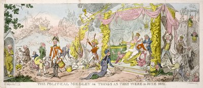 "The Political Medley" eller "Things as They Were in June 1812", pub. 1812 af George Cruikshank