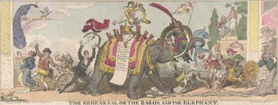 Prøven eller baronen og elefanten, 1. januar 1812., 1. januar 1812. af George Cruikshank