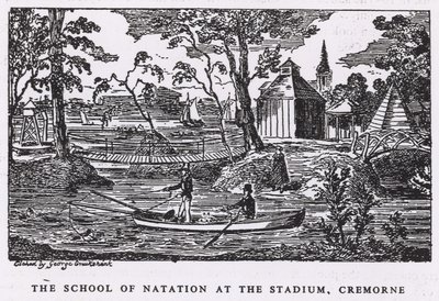 The School of Nation på stadion, Cremorne Gardens af George Cruikshank