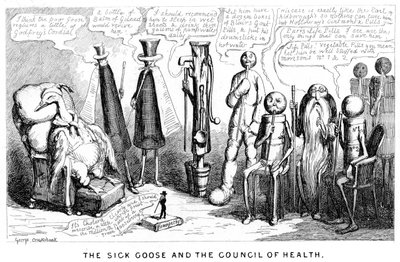 Den syge gås og Sundhedsrådet, 1800-tallet af George Cruikshank