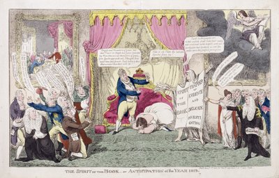 Bogens Ånd eller Årets Forventning 1813 af George Cruikshank