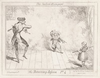 Dansetimen: sømandens hornpipe af George Cruikshank