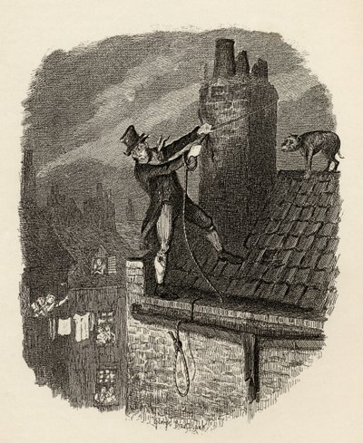 Den sidste chance, fra "The Adventures of Oliver Twist" af Charles Dickens (1812-70) 1838, udgivet af Chapman und Hall, 1901 (gravering) af George Cruikshank