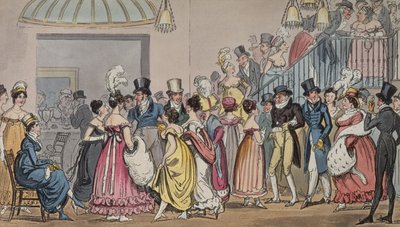Tom og Jerry in the Saloon at Covent Garden, fra Life in London af Pierce Egan, 1821 (farvet akvatint) af George Cruikshank