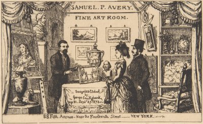 Reklamekort for Samuel P. Avery - Kunstsal af George Cruikshank