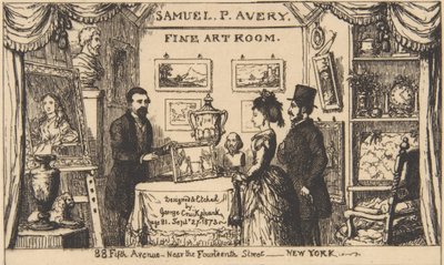 Byttekort for Samuel P. Avery - Fine Art Room, 1873., 1873. af George Cruikshank