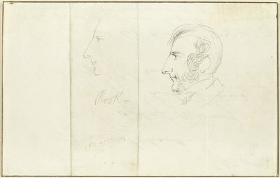 To selvportrætter i profil af George Cruikshank