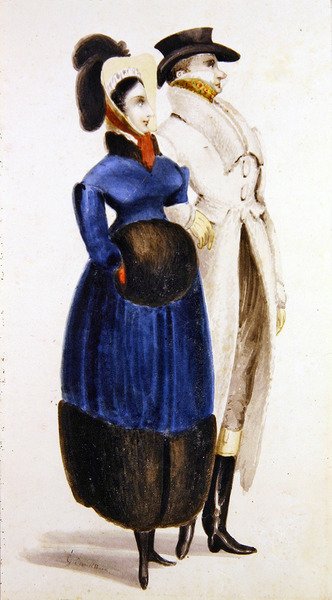 Vintermode (akvarel på papir) af George Cruikshank