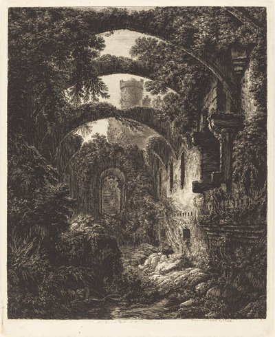 Den Store Sal ved Conway Castle af George Cuitt the Younger