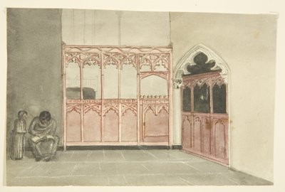 Old Chapel i Bristol Cathedral (blyant og akvarel på papir) af George Cumberland